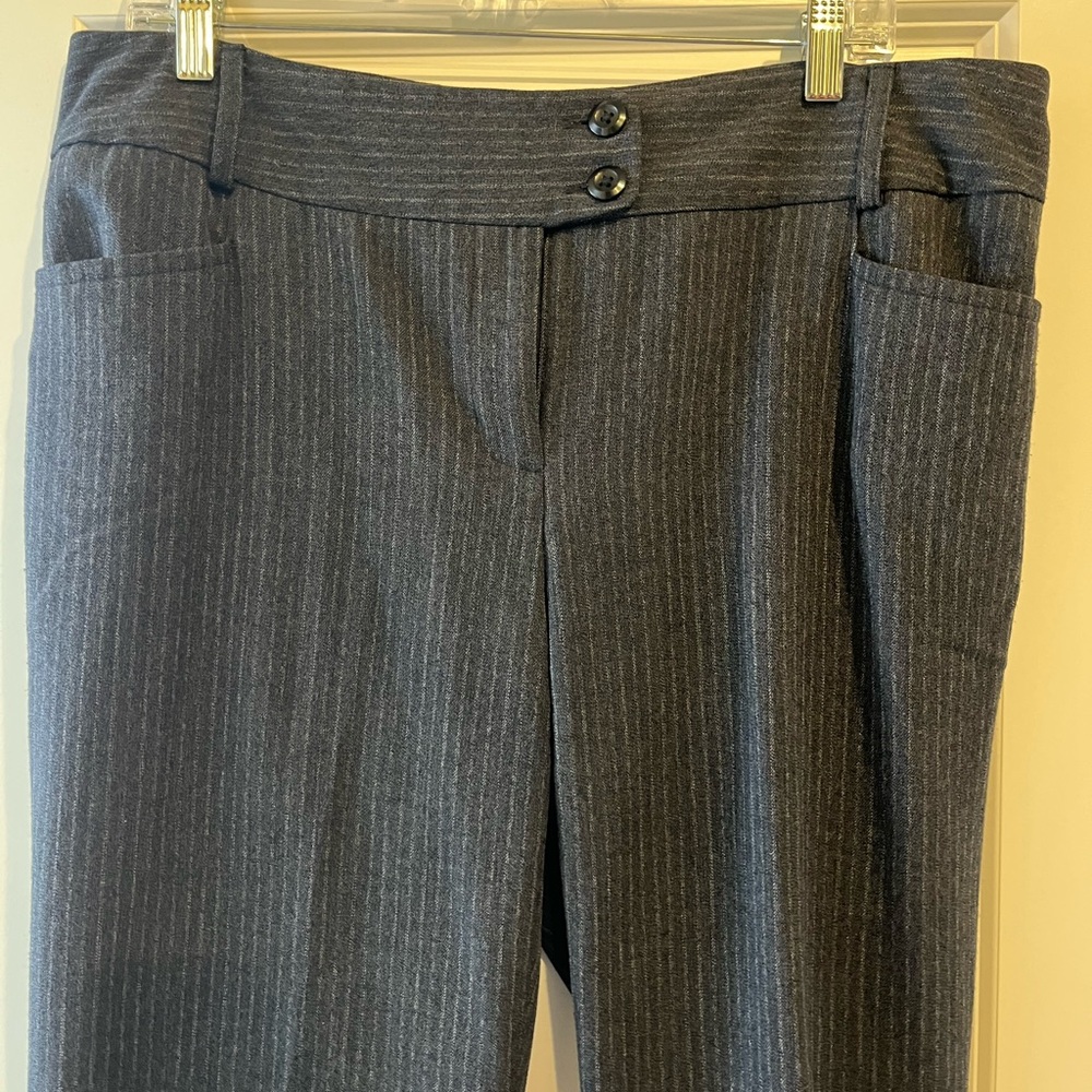 Rafaella Gray Striped Work Pant